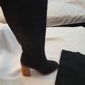 Saint Slouch Distressed Faux Suede Boots